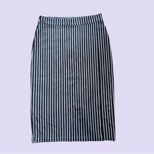 Liz Claiborne Black and White Striped Midi Skirt Size Medium